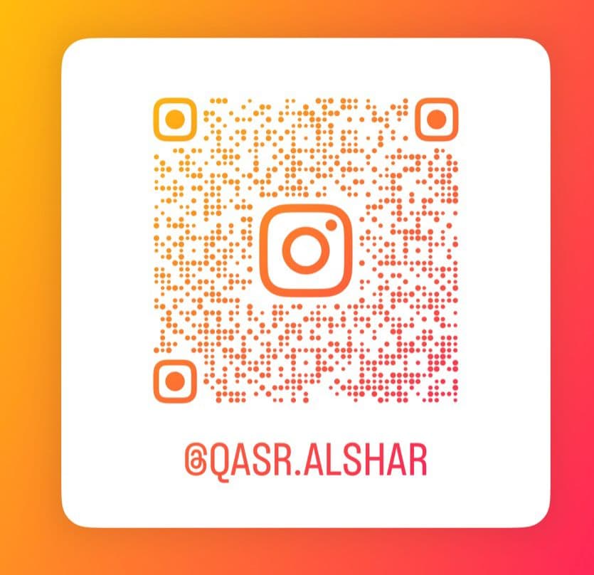 Scan to follow Qasr Alshar on Instagram