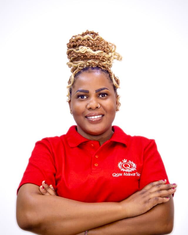 Najima Riziki Matano — Crown Artist at Qasr Alshar Salon, Dubai