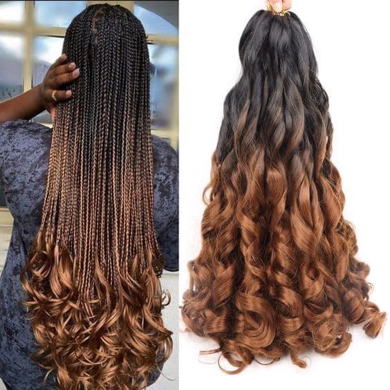 French Curl Braids at Qasr Alshar Salon, Dubai